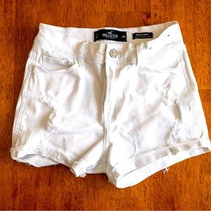 Hollister Shorts Nwot Distressed High Rise 3” Advanced Stretch White Jean Shorts
